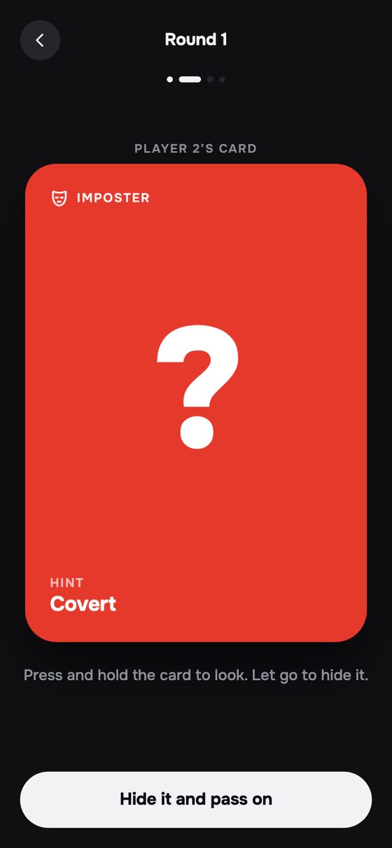 The imposter’s red card: a question mark and one hint word