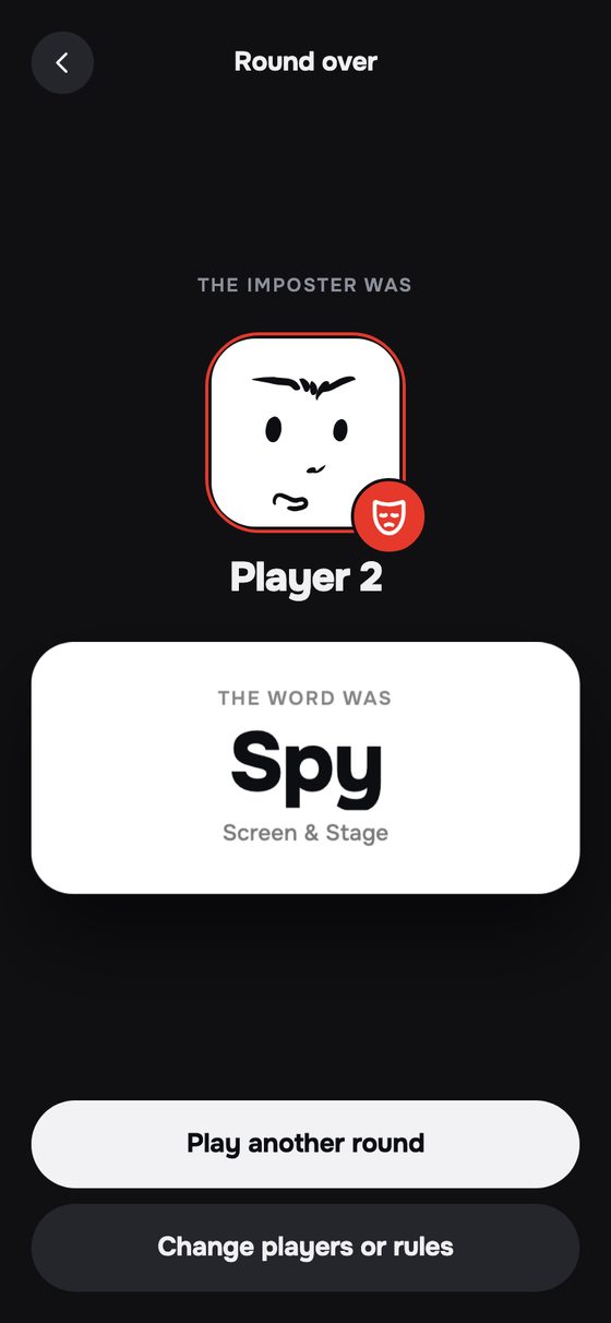 The result: who the imposter was, and the word